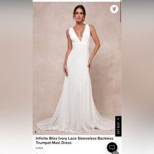 Lulu’s size large white gown. Brand new with tags